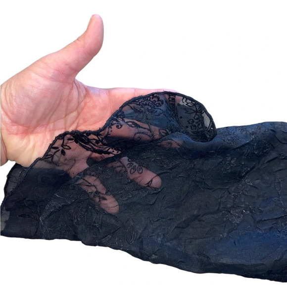 vintage 90s whimsigoth black paisley midi dress dark Romance Moody Fall Holiday - Picture 9 of 10